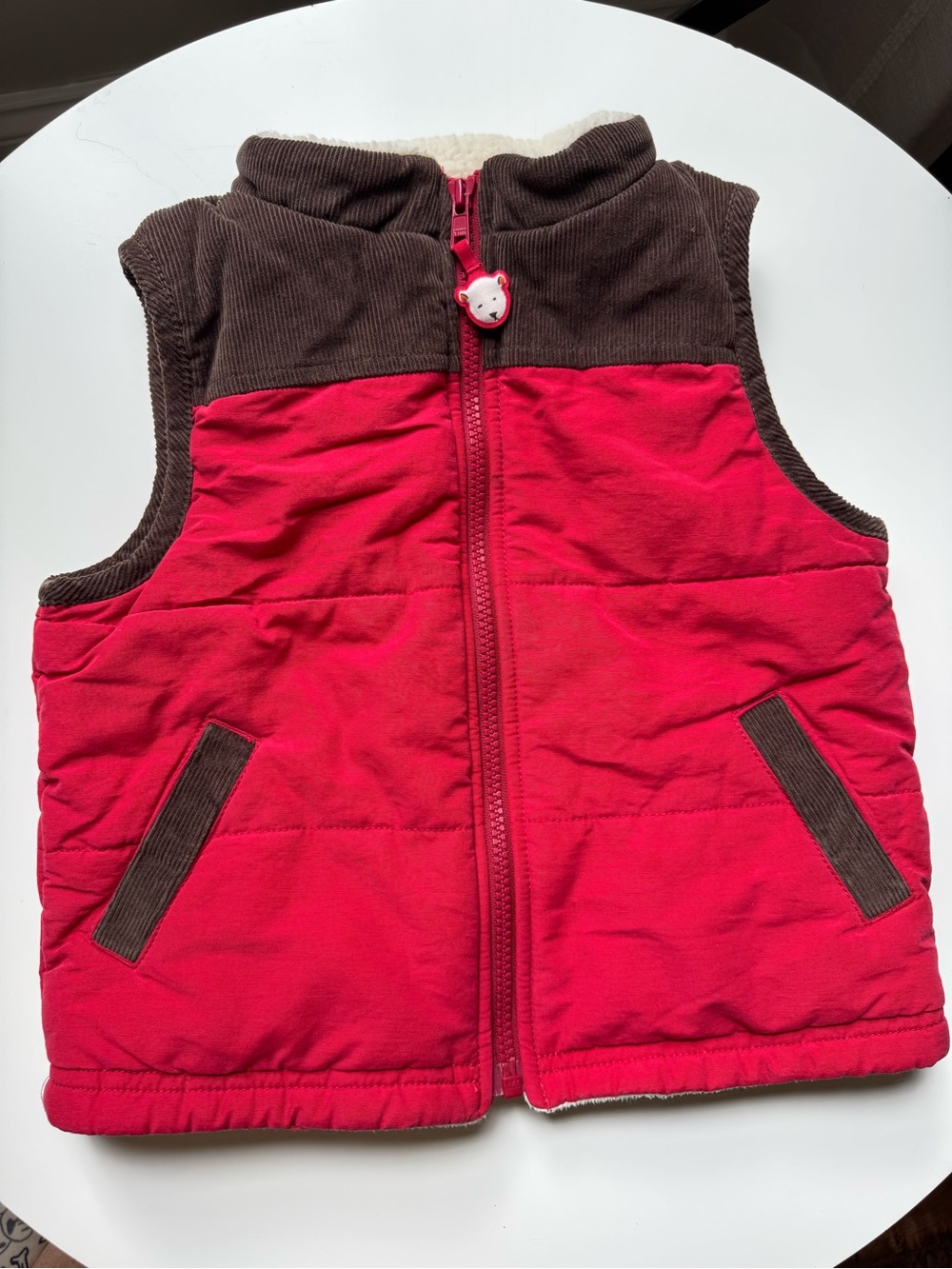 Kids Gymboree Red and Brown Puffer Vest - Cozy Layering Vest. 2007